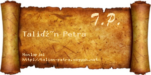 Talián Petra névjegykártya